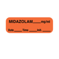 Nevs Label, Midazolam 1/2" x 1-1/2" Orange w/Black LANT-1232D